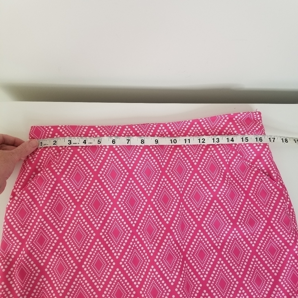 Coral Bay Golf Skort Pink/White Geometric Print Size 10 Stretch - Picture 12 of 13